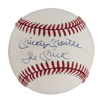 Mickey Mantle Signed and Inscribed "The Mick" A.L. Baseball (PSA/DNA)